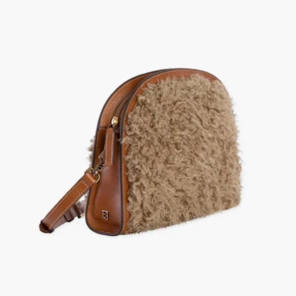 Eric Javits Baa Dome Faux Fur Crossbody Bag in Camel - Picture 4 of 16